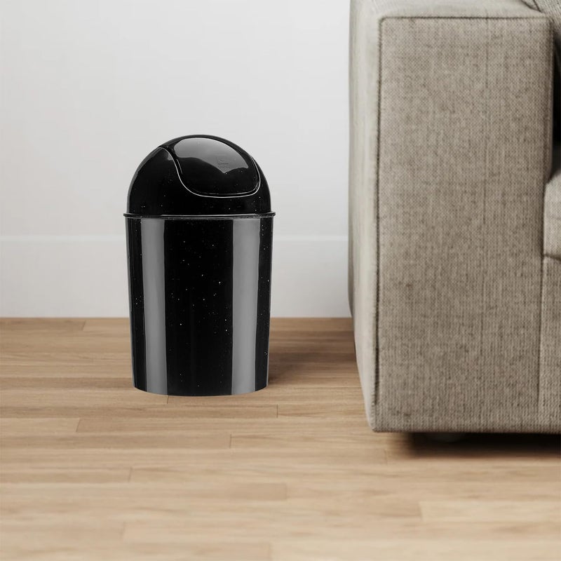 Umbra 1.25 Gallon Mini Waste Can with Removable Swing-Top Lid - Small Garbage Bin for Kitchen, Bathroom, Bedroom, Office - Compact Trash Can Fit Under Tables & Counters - Galaxy Black - Image 4